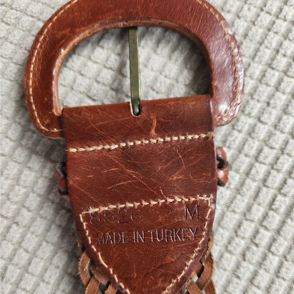 Vintage Leather Braided Belt  Bohemian, Cottagecore, Western, Equestrian Women M